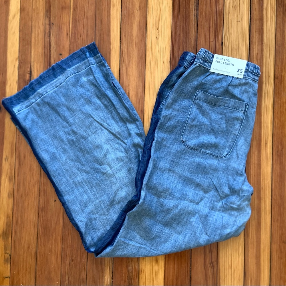 NWT Soft Surroundings Twill Wide Leg Relaxed Fit Pants Size 4 - Picture 2 of 10